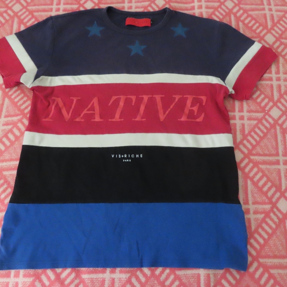VIE + RICHIE PARIS native tSHIRT COLORBLOCK DESIGNER L